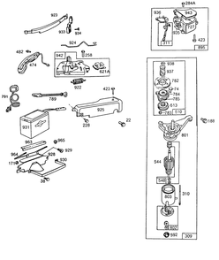 Electric Starter, Electrical Diagram and Parts List for 112982-3912-XX  Briggs and Stratton Engine